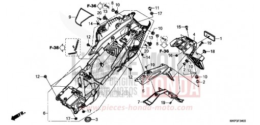 GARDE-BOUE ARRIERE CBR500RAN de 2022